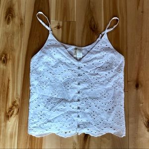 White Cropped Tank Top